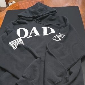 Grunt Style Black Hoodie with White Graphics Dad 2x